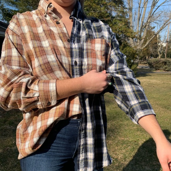 Hand-Bleached TieDye Flannel - Picture 1 of 6